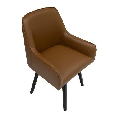 Spire Luxe Swivel Guest/Dining/Office Accent Chair with Arms Blended Leather - Studio Designs Home Caramel Brown 7 Spire Luxe Swivel Guest/Dining/Office Accent Chair with Arms Blended Leather - Studio Designs Home Caramel Brown - Image 5