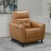 Audrey Leather Power Recliner with Power Headrest Camel - Abbyson Living
