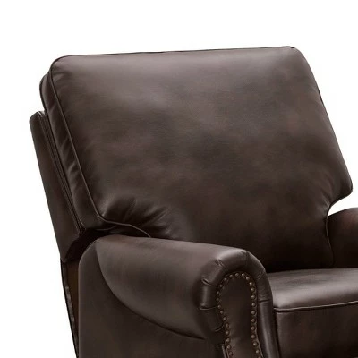 Carly Leather Pushback Recliner - Abbyson Living Brown 6 Carly Leather Pushback Recliner - Abbyson Living Brown - Image 4