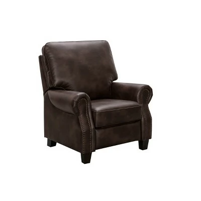 Carly Leather Pushback Recliner - Abbyson Living Brown 9 Carly Leather Pushback Recliner - Abbyson Living Brown - Image 7