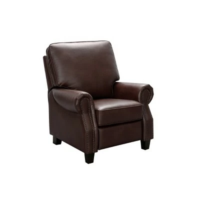 Carly Leather Pushback Recliner - Abbyson Living Brown 10 Carly Leather Pushback Recliner - Abbyson Living Brown - Image 8