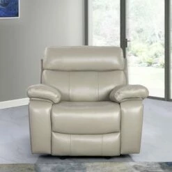 Cortez Leather Recliner - Abbyson Living Beige -Living Room Chairs store unnamed file 13850