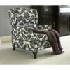 Upholstered Wing Recliner - Buylateral Black/cream