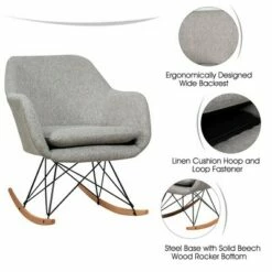 Costway Set of 2 Accent Rocking Chair Upholstered Rocking Arm Chair w/ Cushion -Living Room Chairs store unnamed file 13890