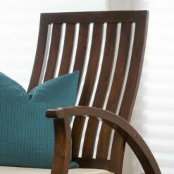 Abraham Wood Rocking Chair with Cushion - Brown Mahogany - Christopher Knight Home -Living Room Chairs store unnamed file 13903