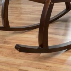 Abraham Wood Rocking Chair with Cushion - Brown Mahogany - Christopher Knight Home -Living Room Chairs store unnamed file 13904