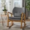 Benny Mid Century Modern Fabric Rocking Chair - Christopher Knight Home Muted Yellow
