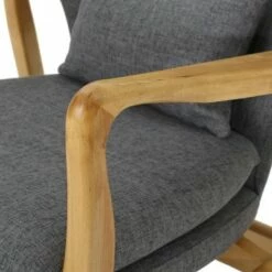 Benny Mid Century Modern Fabric Rocking Chair - Christopher Knight Home Muted Yellow -Living Room Chairs store unnamed file 13922