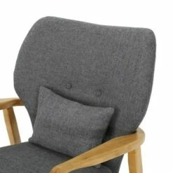 Benny Mid Century Modern Fabric Rocking Chair - Christopher Knight Home Muted Yellow -Living Room Chairs store unnamed file 13924