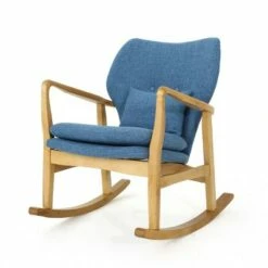 Benny Mid Century Modern Fabric Rocking Chair - Christopher Knight Home Muted Yellow -Living Room Chairs store unnamed file 13927