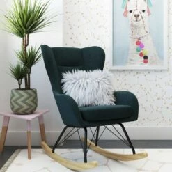 Novogratz Harper Wingback Rocker Blue