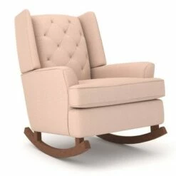 Best Chairs Inc. Best Chairs Ames Upholstered Runner Rocker Dark Walnut Cobalt -Living Room Chairs store unnamed file 13949