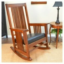 Carolina Cottage Thomas Mission Rocker - Chestnut - Carolina Chair and Table