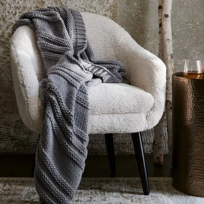 Harwell Modern Arm Barrel Chair with Metal Legs - Project 62™ Gray/white 5 Harwell Modern Arm Barrel Chair with Metal Legs - Project 62™ Gray/white - Image 4