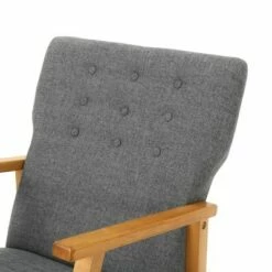 Harvey Mid-Century Modern Fabric Rocking Chair - Christopher Knight Home Muted Blue -Living Room Chairs store unnamed file 14033