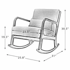 Rocking Chair with a Lumbar Pillow | Karat Home -Living Room Chairs store unnamed file 14052