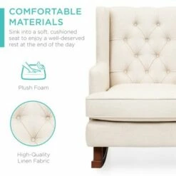 Best Choice Products Rocking Accent Chair, Tufted Upholstered Wingback for Home, Nursery w/ Wood Frame 13 Best Choice Products Rocking Accent Chair, Tufted Upholstered Wingback for Home, Nursery w/ Wood Frame -Living Room Chairs store unnamed file 14061