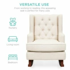 Best Choice Products Rocking Accent Chair, Tufted Upholstered Wingback for Home, Nursery w/ Wood Frame 14 Best Choice Products Rocking Accent Chair, Tufted Upholstered Wingback for Home, Nursery w/ Wood Frame -Living Room Chairs store unnamed file 14062