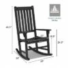 Costway 2PCS Wood Rocking Chair Porch Rocker High Back Garden Seat Indoor Outdoor