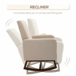 HomCom Fabic Rocking Chair with Solid Curved Wood Base 12 HomCom Fabic Rocking Chair with Solid Curved Wood Base -Living Room Chairs store unnamed file 14121