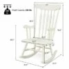 Costway Solid Wood Rocking Chair Porch Rocker Indoor Outdoor Seat Glossy Finish WhiteCoffee -Living Room Chairs store unnamed file 14184