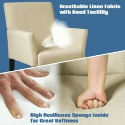 Costway Set of 2 Arm Chair Guest Chair Home Office w/ Wooden Legs 18 Costway Set of 2 Arm Chair Guest Chair Home Office w/ Wooden Legs -Living Room Chairs store unnamed file 1419