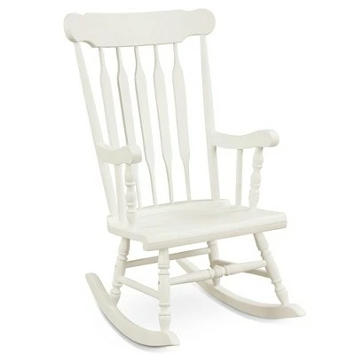 Costway Solid Wood Rocking Chair Porch Rocker Indoor Outdoor Seat Glossy Finish WhiteCoffee 12 Costway Solid Wood Rocking Chair Porch Rocker Indoor Outdoor Seat Glossy Finish WhiteCoffee - Image 10