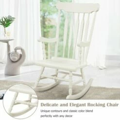 Costway Set of 2 Wood Rocking Chair Glossy Finish White Coffe -Living Room Chairs store unnamed file 14202