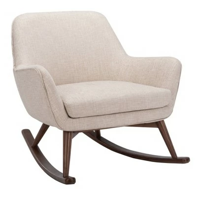 Mack Mid-Century Rocking Chair Oatmeal - Safavieh 4 Mack Mid-Century Rocking Chair Oatmeal - Safavieh - Image 2