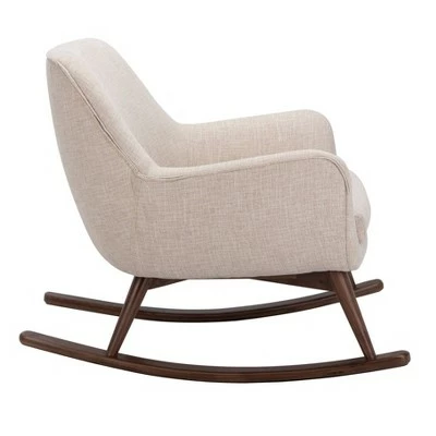 Mack Mid-Century Rocking Chair Oatmeal - Safavieh 5 Mack Mid-Century Rocking Chair Oatmeal - Safavieh - Image 3