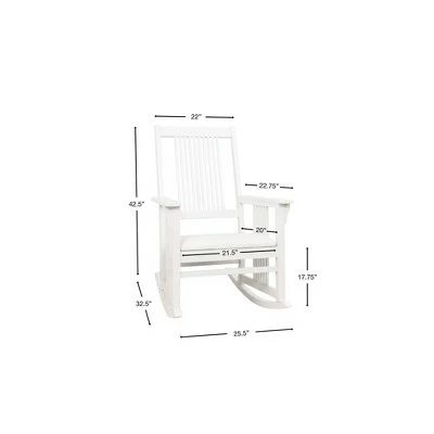 Gift Mark Mission Style Adult Rocking Chair with White Faux Leather Seat 4 Gift Mark Mission Style Adult Rocking Chair with White Faux Leather Seat - Image 2