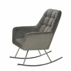 Gift Mark Deluxe Adult Rocking Chair with Chrome Legs - Gray
