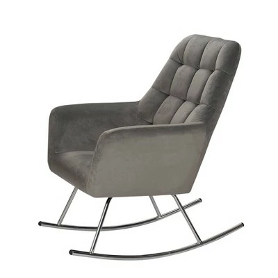 Gift Mark Deluxe Adult Rocking Chair with Chrome Legs - Gray 3 Gift Mark Deluxe Adult Rocking Chair with Chrome Legs - Gray