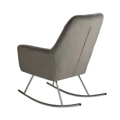 Gift Mark Deluxe Adult Rocking Chair with Chrome Legs - Gray 4 Gift Mark Deluxe Adult Rocking Chair with Chrome Legs - Gray - Image 2