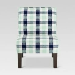 Burke Slipper Chair - Navy & Green Check - Threshold™