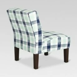 Burke Slipper Chair - Navy & Green Check - Threshold™ -Living Room Chairs store unnamed file 14281