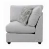 Corner Chair with Cushioned Seating and Tapered Legs Gray - Benzara -Living Room Chairs store unnamed file 14303