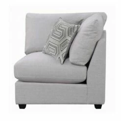Corner Chair with Cushioned Seating and Tapered Legs Gray - Benzara