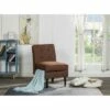 Simple Relax Fabric Storage Accent Chair in Brown