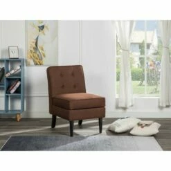 Simple Relax Fabric Storage Accent Chair in Brown -Living Room Chairs store unnamed file 14308