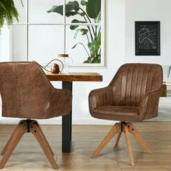 Costway Set of 2 Mid Century Swivel Accent Chair Hot-Stamping Cloth Retro Brown 12 Costway Set of 2 Mid Century Swivel Accent Chair Hot-Stamping Cloth Retro Brown -Living Room Chairs store unnamed file 14326