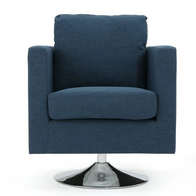 Holden Modern Swivel Accent Chair - Christopher Knight Home Navy 7 Holden Modern Swivel Accent Chair - Christopher Knight Home Navy - Image 5