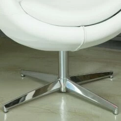 Modern Leather Roundback Chair White - Christopher Knight Home