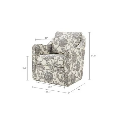 Madison Park Floral Swivel Accent Chair 8 Madison Park Floral Swivel Accent Chair - Image 6