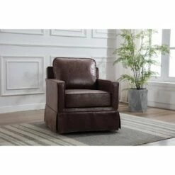 Classic Swivel Club Chair - WOVENBYRD Gray