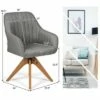 Costway Set of 2 Swivel Accent Chair Fabric Vanity Study ArmChair w/Wood Legs 1 Costway Set of 2 Swivel Accent Chair Fabric Vanity Study ArmChair w/Wood Legs -Living Room Chairs store unnamed file 14480