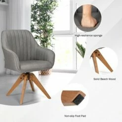 Costway Set of 2 Swivel Accent Chair Fabric Vanity Study ArmChair w/Wood Legs 17 Costway Set of 2 Swivel Accent Chair Fabric Vanity Study ArmChair w/Wood Legs -Living Room Chairs store unnamed file 14486