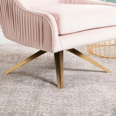 Ariana Velvet Swivel Chair - Abbyson Living Gray 5 Ariana Velvet Swivel Chair - Abbyson Living Gray - Image 3