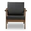 Venza Mid Century Modern Walnut Wood Faux Leather Lounge Chair Black - Baxton Studio