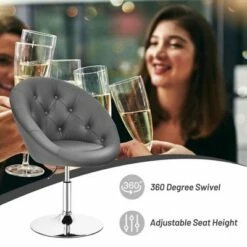 Costway Set of 2 Bar Stools Swivel Vanity Accent Chairs w/Round Tufted Back Grey 16 Costway Set of 2 Bar Stools Swivel Vanity Accent Chairs w/Round Tufted Back Grey -Living Room Chairs store unnamed file 14583